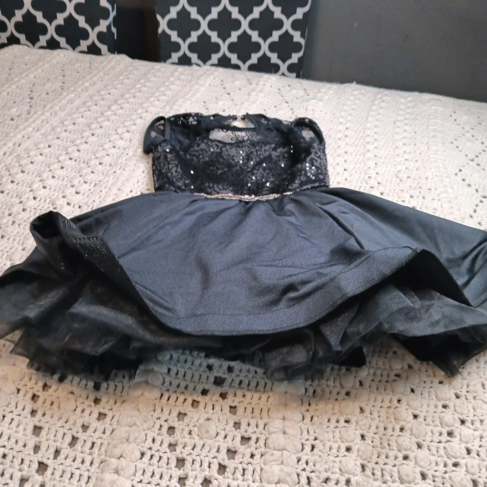 Weissman Dance‎ Costume IC Black Rhinestone Leotard Recital Competition Sequin